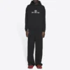 Unisex FW21 Polar Logo Baskılı Uzun Kollu Kapüşonlu Siyah 600583TKVI81070