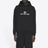 Unisex FW21 Polar Logo Baskılı Uzun Kollu Kapüşonlu Siyah 600583TKVI81070