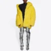 Unisex FW21 Suni Kürk Ceket Sarı 663000TKQ077200