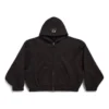 Unity Sports Icon Boxy Fermuarlı Kapüşonlu Sweatshirt Geniş Kesim “Siyah” 787354TQVD59034