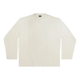 Uzun Kollu Oversized Tişört “Off White” 739783TOVF49199