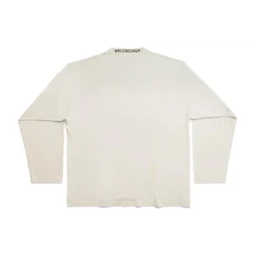 Uzun Kollu Oversized Tişört “Off White” 739783TOVF49199