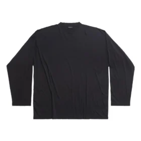 Uzun Kollu Tişört Oversized “Siyah Soluk” 739783TOVF49034