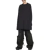 Uzun Kollu Tişört Oversized “Siyah Soluk” 739783TOVF49034