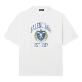 Varsity Logo Tişört Orta Kesim “Beyaz” 612966TLV891375