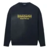 Worldwide Retail Therapy Bisiklet Yaka Sweatshirt “Yıkanmış Siyah Sarı” 676629TLVA91361