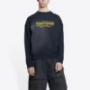 Worldwide Retail Therapy Bisiklet Yaka Sweatshirt “Yıkanmış Siyah Sarı” 676629TLVA91361