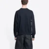 Worldwide Retail Therapy Bisiklet Yaka Sweatshirt “Yıkanmış Siyah Sarı” 676629TLVA91361