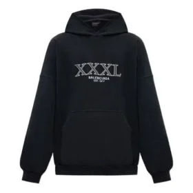 XXXL Oversized Kapüşonlu Sweatshirt “Siyah Beyaz” 713677TNVD91070