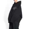 XXXL Oversized Kapüşonlu Sweatshirt “Siyah Beyaz” 713677TNVD91070