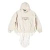 XXXL Yamalı Tişörtlü Kapüşonlu Sweatshirt Oversized “Ekru” 720406TNVD99784