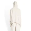 XXXL Yamalı Tişörtlü Kapüşonlu Sweatshirt Oversized “Ekru” 720406TNVD99784