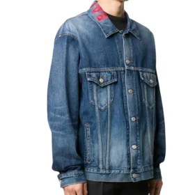 Yaka Logolu Denim Ceket “Mavi” 571324TCW032340