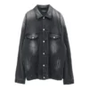 Yıkanmış Denim Ceket Geniş Kesim “Siyah” 662772TKVG51000