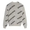 Yün Karışımlı, Her Yüzünde Logo Bulunan Bisiklet Yaka Sweatshirt “Gri Siyah” 555481T14711262