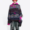 Yıpranmış Fair Isle Yün Karışımlı Kazak “Mavi” 662518T16028088