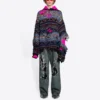 Yıpranmış Fair Isle Yün Karışımlı Kazak “Mavi” 662518T16028088