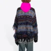 Yıpranmış Fair Isle Yün Karışımlı Kazak “Mavi” 662518T16028088