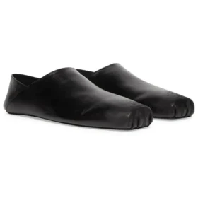 Yumuşak Dana Derisi Kare Burunlu Slip-On “Siyah” 702072WBDH11000
